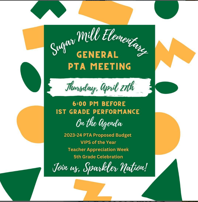  sme pta meeting and 1st grade performance